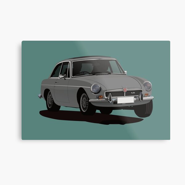 MG MGB GT V8 - illustration - dark gray Metal Print