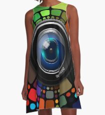 Camera Lens Rainbow A-Line Dress