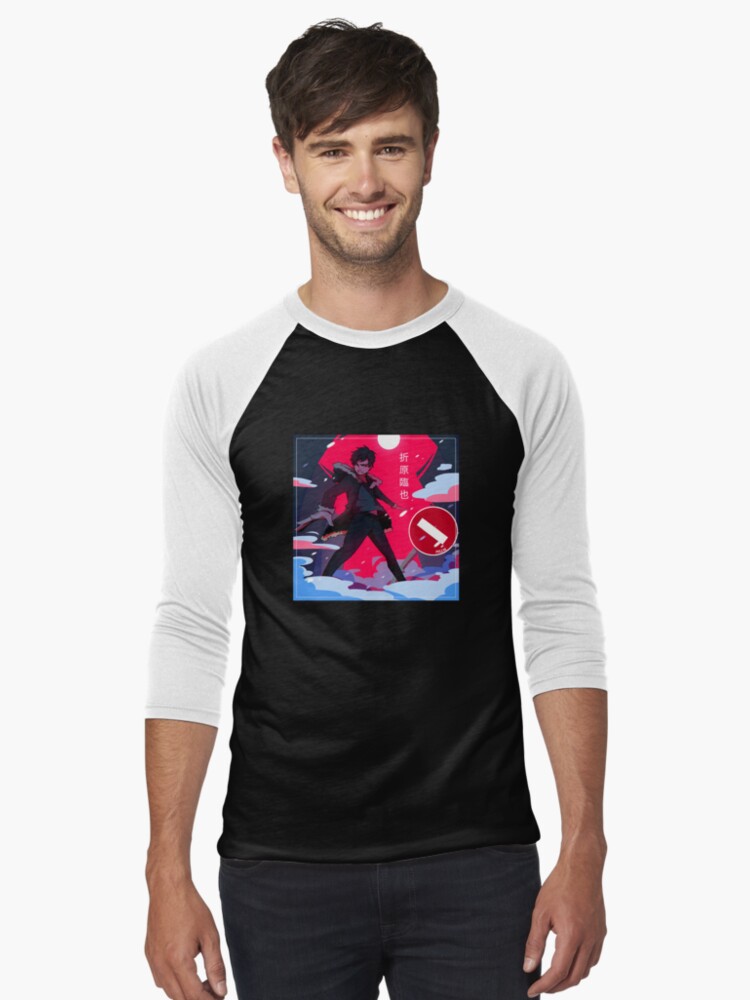 Aperçu 1 sur 3. T-shirt baseball manches ¾ avec l'œuvre Izaya Orihara Design créée et vendue par Micchi.