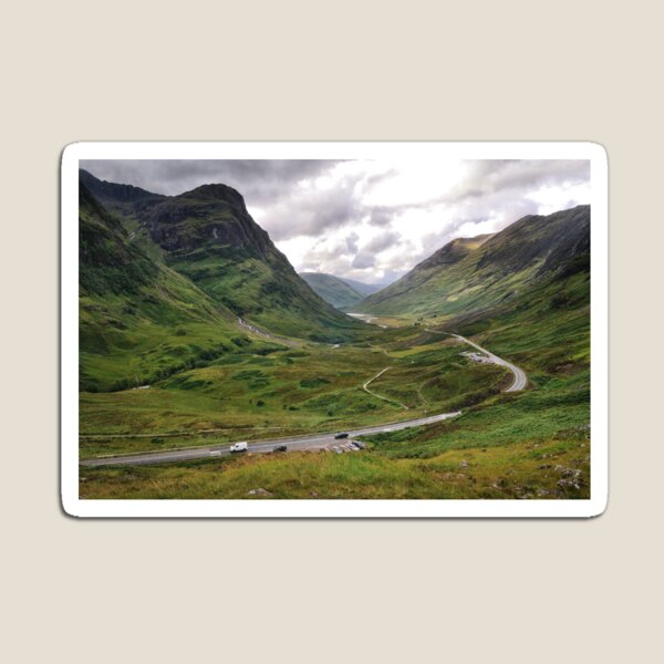 The A82 road through Glencoe, Highlands of Scotland Magnet