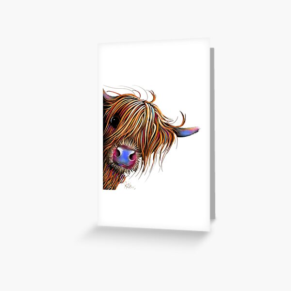 HiGHLaND CoW PRiNT SCoTTiSH ' SuGaR LuMP ' BY SHiRLeY MacARTHuR Greeting Card