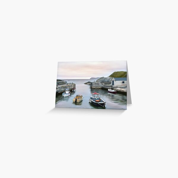 Ballintoy Harbour, Ireland. (Painting) Greeting Card