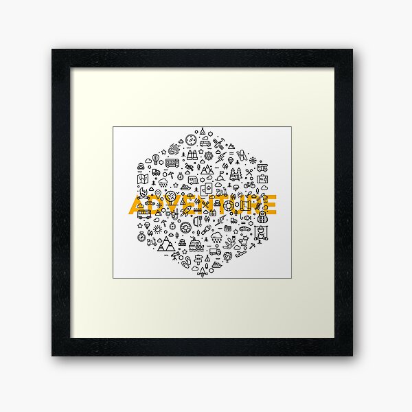 Adventure Icons Framed Art Print