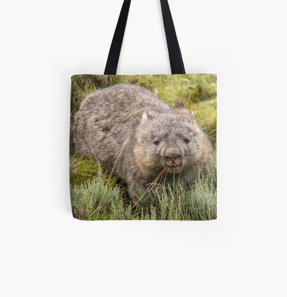 Happy Wombat, Cradle Mountain Tasmania (square) All Over Print Tote Bag