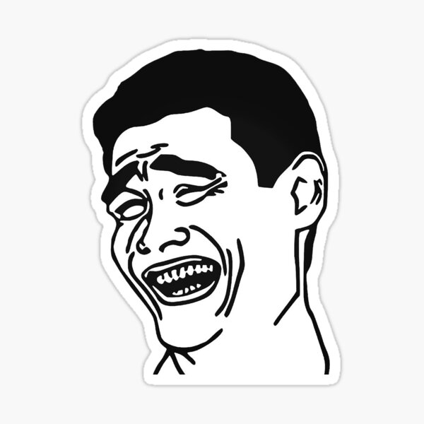 Yao Ming Meme Face, Rage meme, Big Smile meme face, Asian guy meme mask |  Sticker
