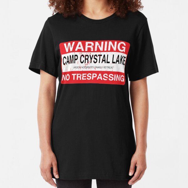 Cam Crystal Lake no trespassing Slim Fit T-Shirt