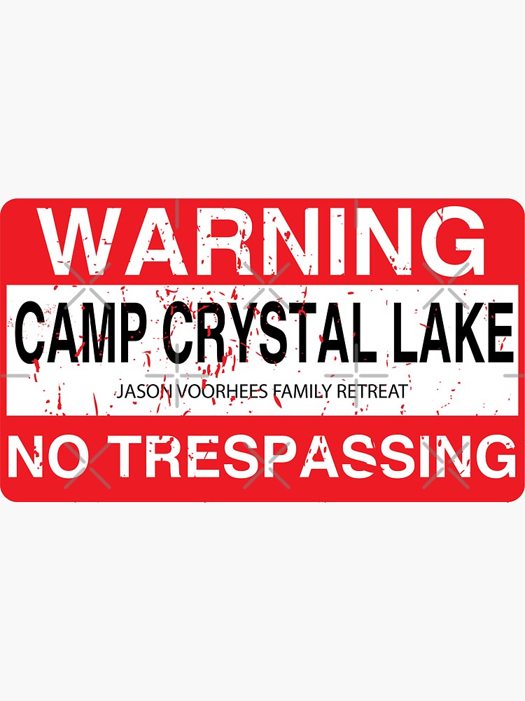 Thumbnail 3 of 3, Sticker, Cam Crystal Lake no trespassing designed and sold by oldtee.