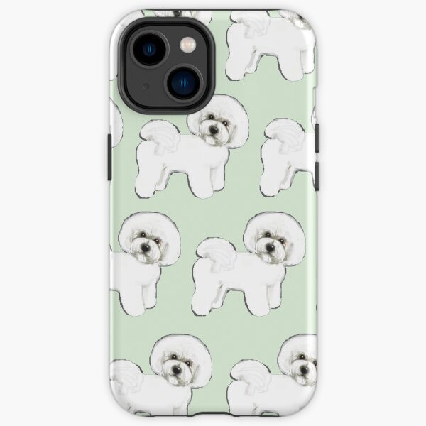 Bichon Frise dogs on mint iPhone Tough Case