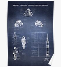 Apollo Saturn V Command Module (HighRes) blueprint Poster