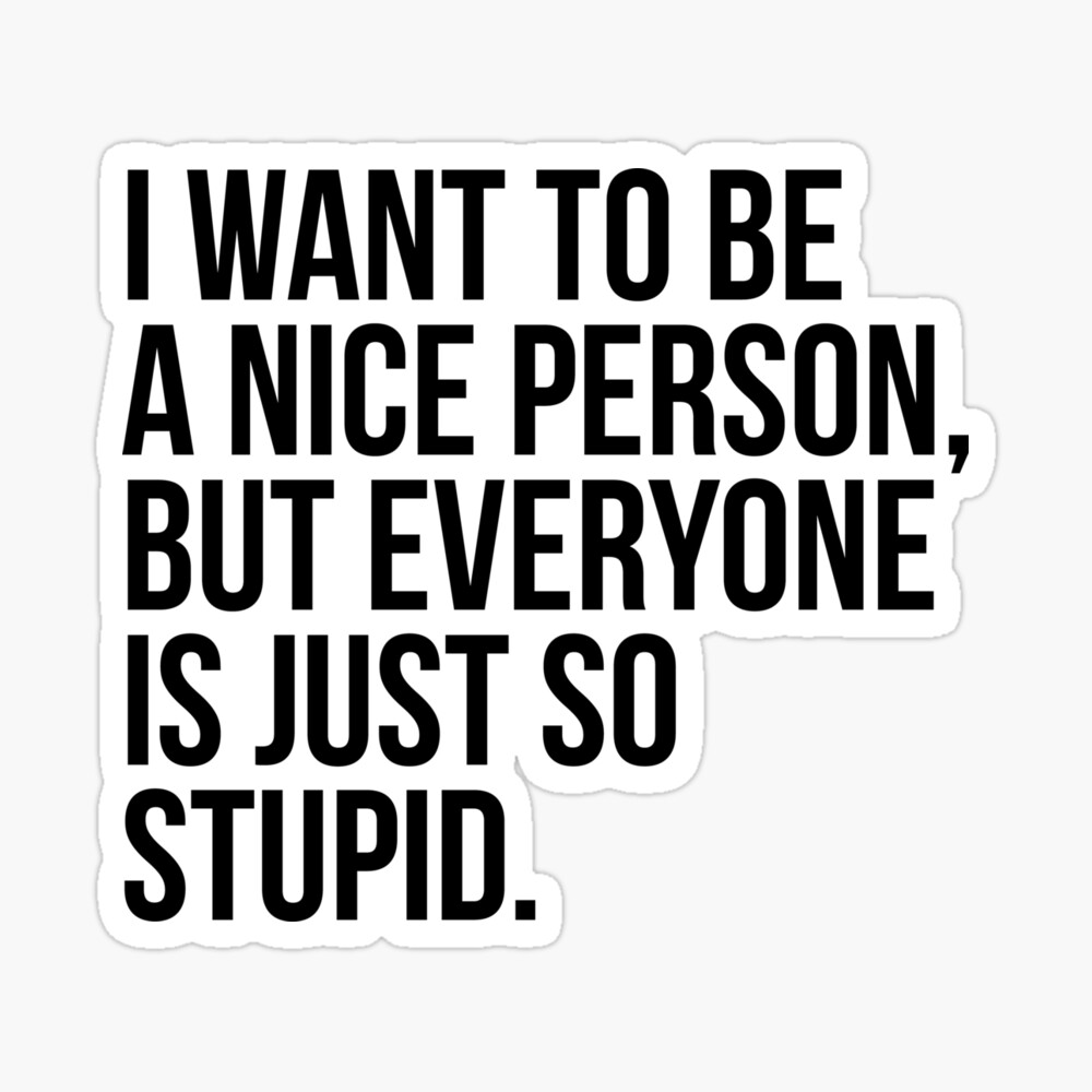 I Want To Be A Nice Person But Everyone Is So Stupid Custom