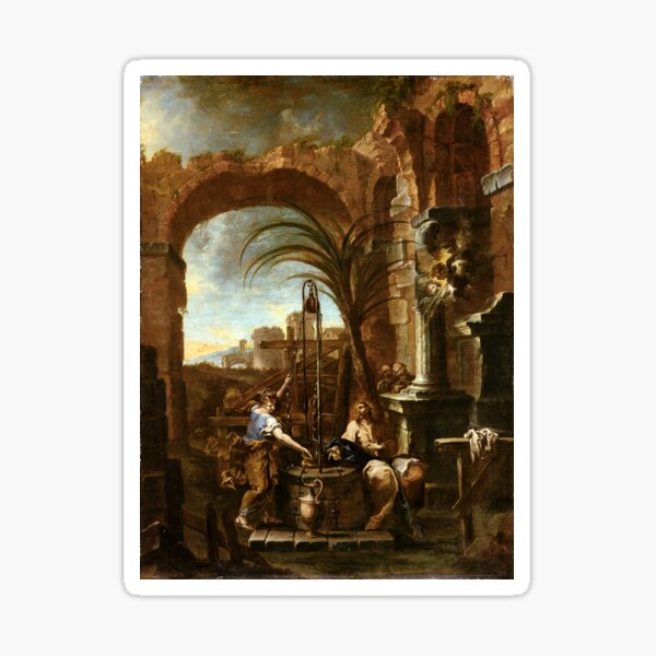 Alessandro Magnasco Christ and the Samaritan Woman Sticker