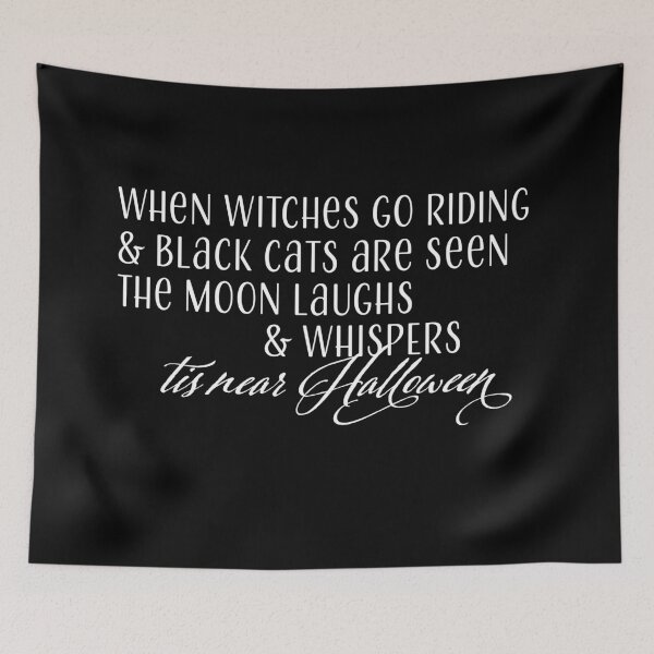 Item preview, ...'Tis Near Halloween - White on Black designed and sold by vickennobile.