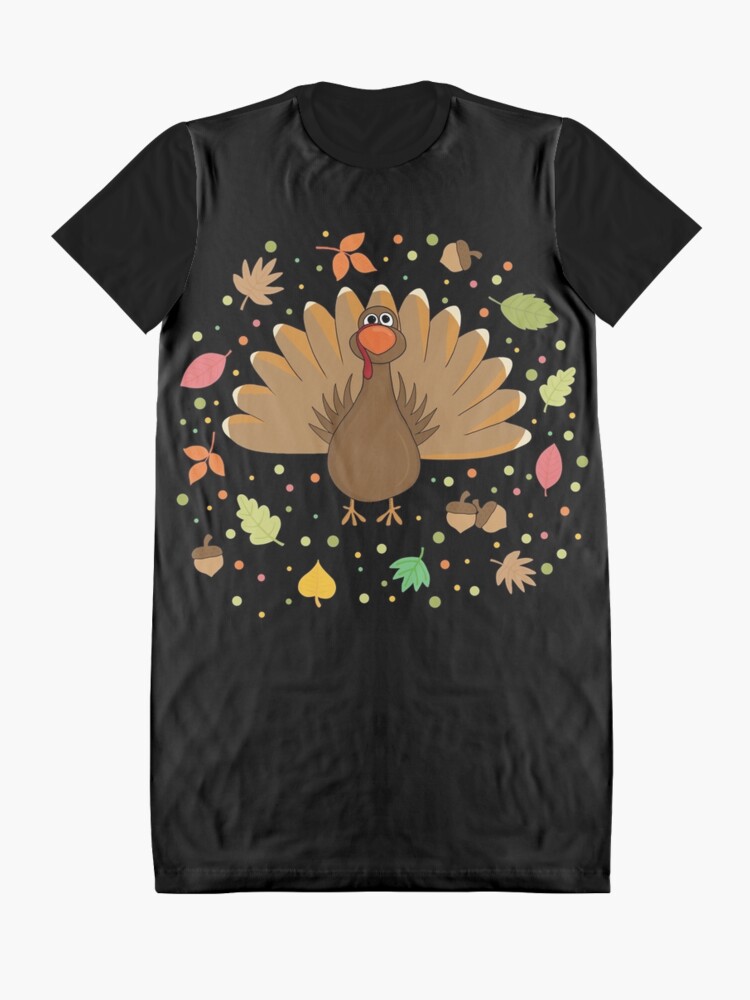 Alternate view of Thanksgiving Turkey Graphic T-Shirt Dress