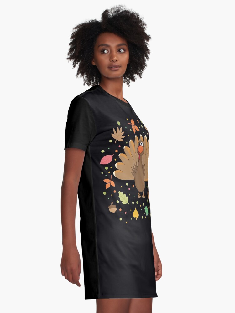 Alternate view of Thanksgiving Turkey Graphic T-Shirt Dress