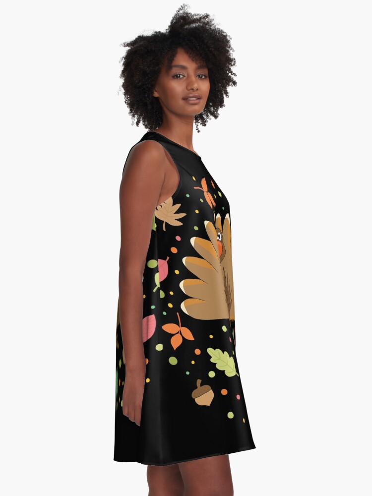 Alternate view of Thanksgiving Turkey A-Line Dress