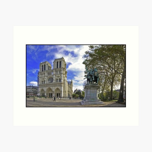 Cathédrale Notre-Dame et Charlemagne Art Print