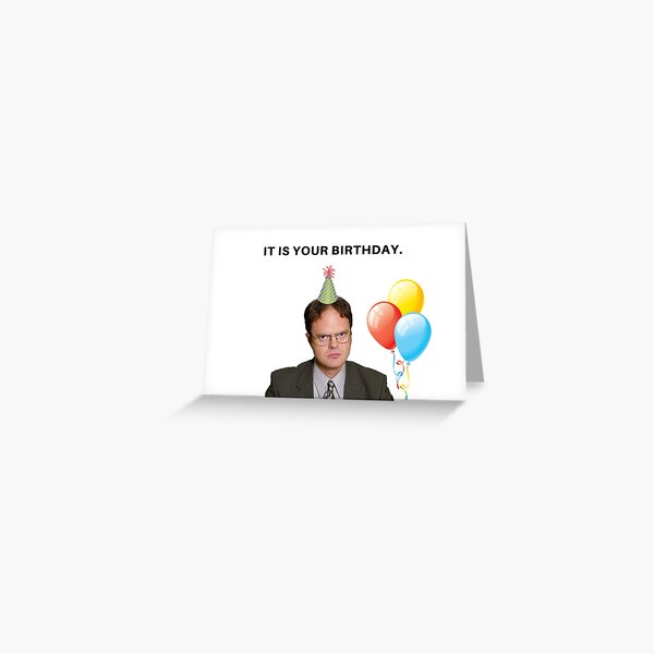 Vista previa del artículo con la obra «The Office, Dwight Schrute, Tarjeta de cumpleaños, tarjetas de felicitación meme», diseñado y vendido por avit1.