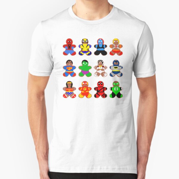 Superhero Gingerbread Man Slim Fit T-Shirt