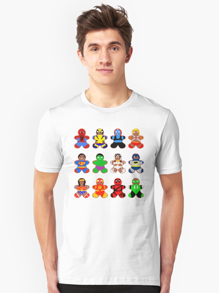 Alternate view of Superhero Gingerbread Man Slim Fit T-Shirt
