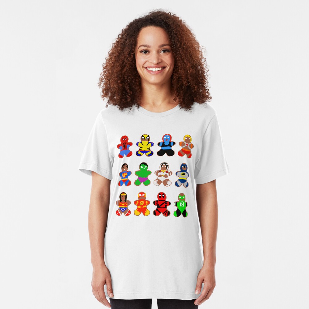 Superhero Gingerbread Man Slim Fit T-Shirt