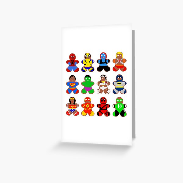 Superhero Gingerbread Man Greeting Card