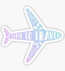 Time to travel. Gradient plane Sticker