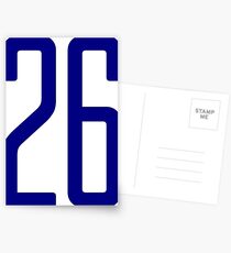 Hohe blaue Nummer 26 Postkarten