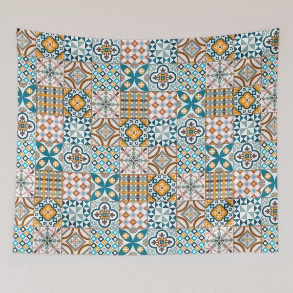 Item preview, Patchwork pattern - colorful tile design   designed and sold by ohaniki.
