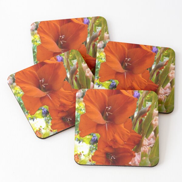 Item preview, GLADIOLAS DRESSED IN RED-ORANGE designed and sold by Elaine Bawden.