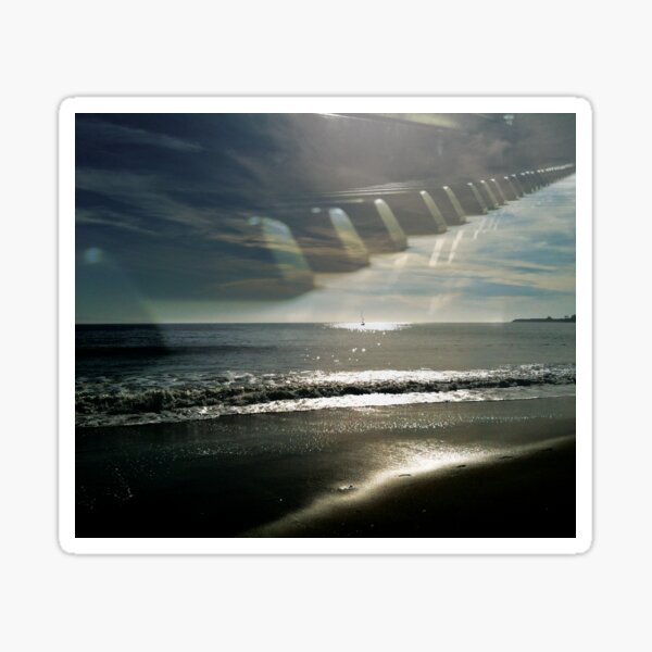 Piano Keys on the Beach by Jerald Simon (Music Motivation - musicmotivation.com) Sticker