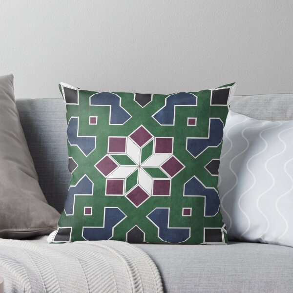 Item preview, Oriental tile pattern - green, blue, black Morocco tile design  designed and sold by ohaniki.