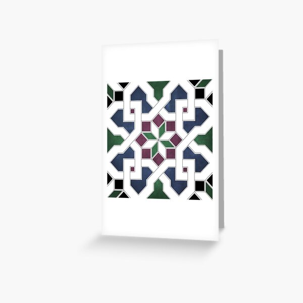 Item preview, Oriental tile pattern - blue, green designed and sold by ohaniki.