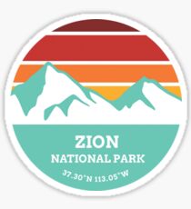 Zion National Park Retro Mountain Sticker Sticker