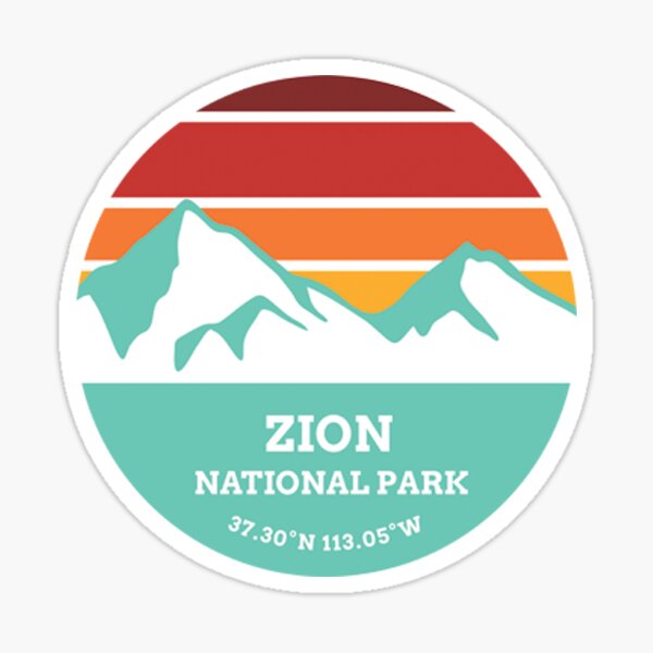 Zion National Park Retro Berg Aufkleber Sticker