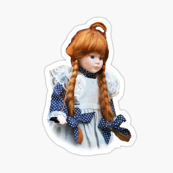 Red haired porcelain doll Sticker