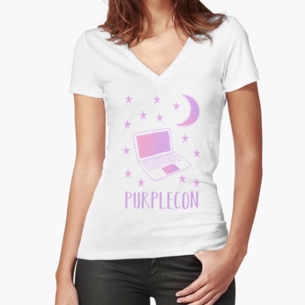 purplecon 2018 tee-shirt design Fitted V-Neck T-Shirt