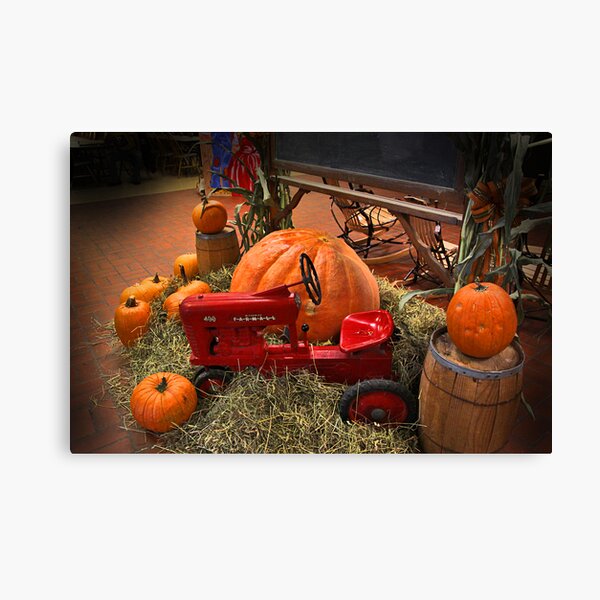 Tractor in the Pumpkin Patch Canvas Print