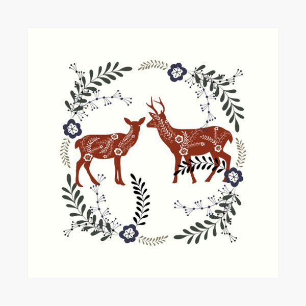Harry Potter Patronus Stag And Doe Watercolor II Shower Curtain by