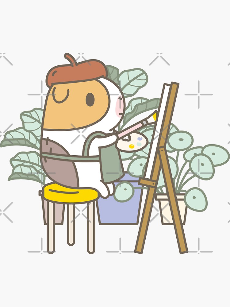 Bubu the Guinea Pig, Painter by Miri-Noristudio