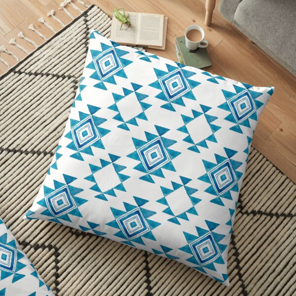 Turquoise Aztec Floor Pillow