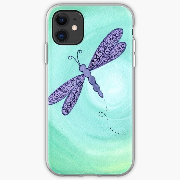 purple dragonfly iPhone Soft Case