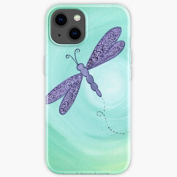 purple dragonfly iPhone Soft Case