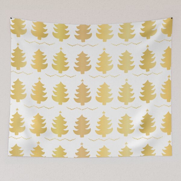 Item preview, Luxe Gold Christmas Trees Pattern, Seamless Vector Background, Drawn designed and sold by Limolida.
