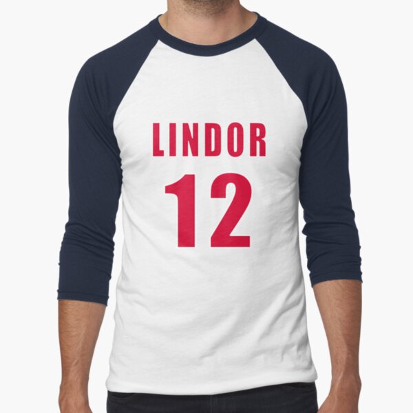 Youth Cleveland Indians Francisco Lindor Navy Name & Number Tri-Blend  3/4-Sleeve Raglan T-Shirt