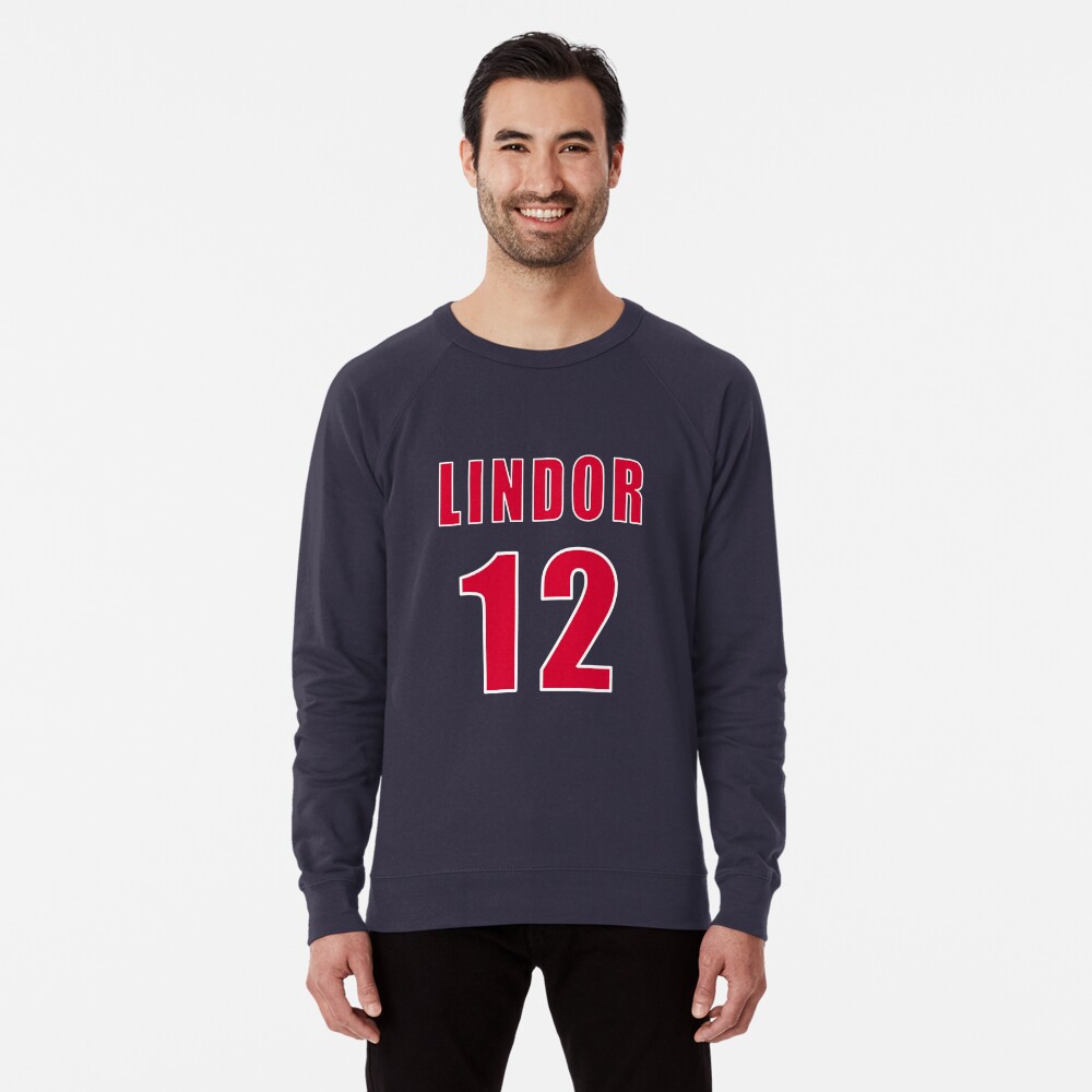 Youth Cleveland Indians Francisco Lindor Navy Name & Number Tri-Blend  3/4-Sleeve Raglan T-Shirt