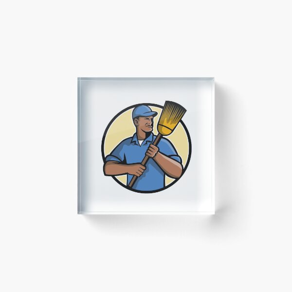Item preview, African American Street Sweeper or Cleaner Mascot designed and sold by patrimonio.