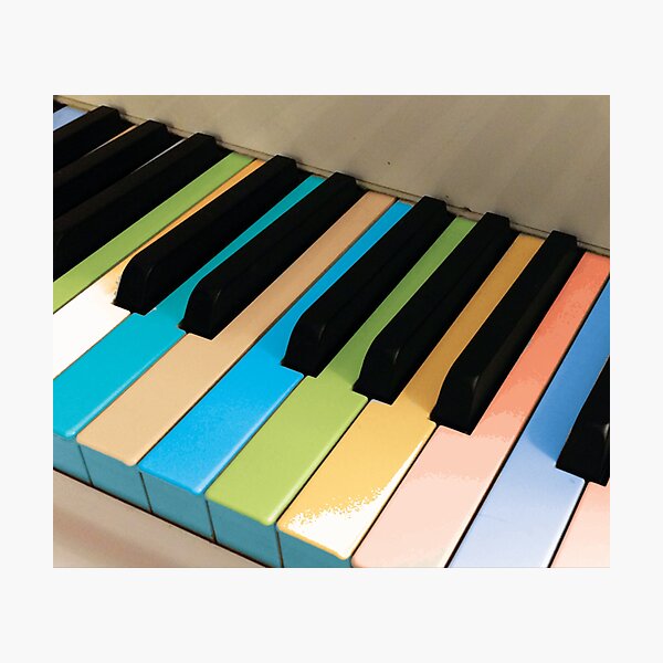 Colored Piano Keys by Jerald Simon (Music Motivation - musicmotivation.com) Photographic Print