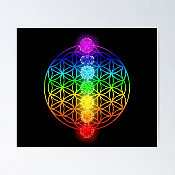 Item preview, Flower of Life With Chakras designed and sold by christineiris.