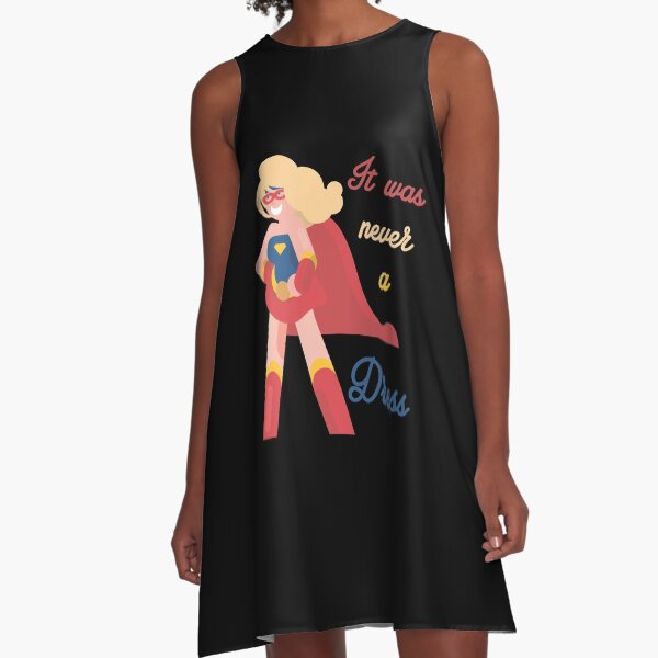 Funny Feminist - Superhero Cape It Was Never A Dress - Equality Humor A-Line Dress
