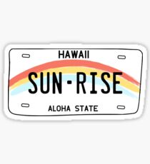 Hawaii Sun Rise License Plate Sticker